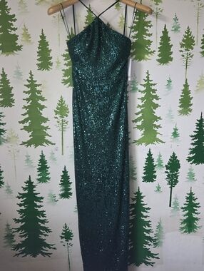 Juniors' Violet Weekend Halter Sequin Dress
